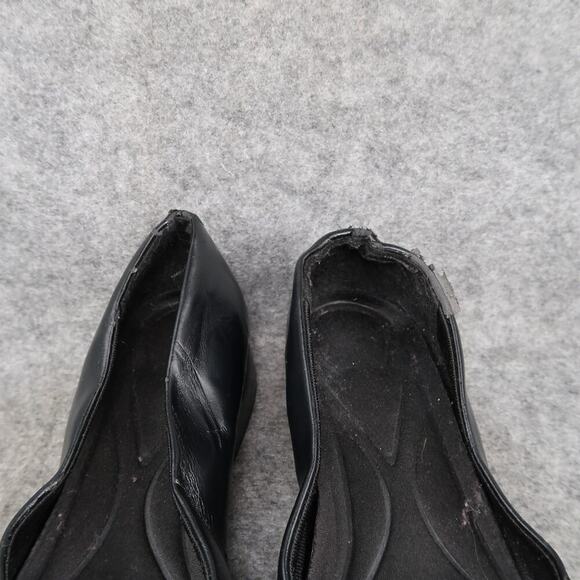 Casual Shoes Womens 8.5 Ballet Flat Slip On Loafer Ruffle Toe Black Casual Retro - Picture 3 of 11